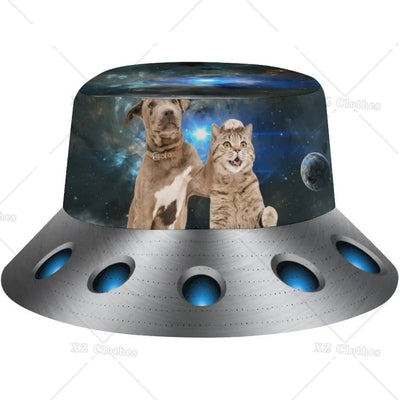 Space UFO Alien Bucket Hat – Unisex NiZED rave techno