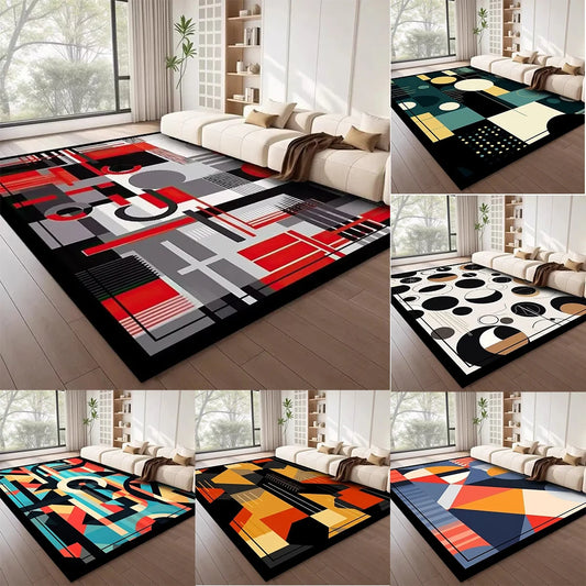 Moderner Geometrischer Teppich – Farbige Abstrakte Muster