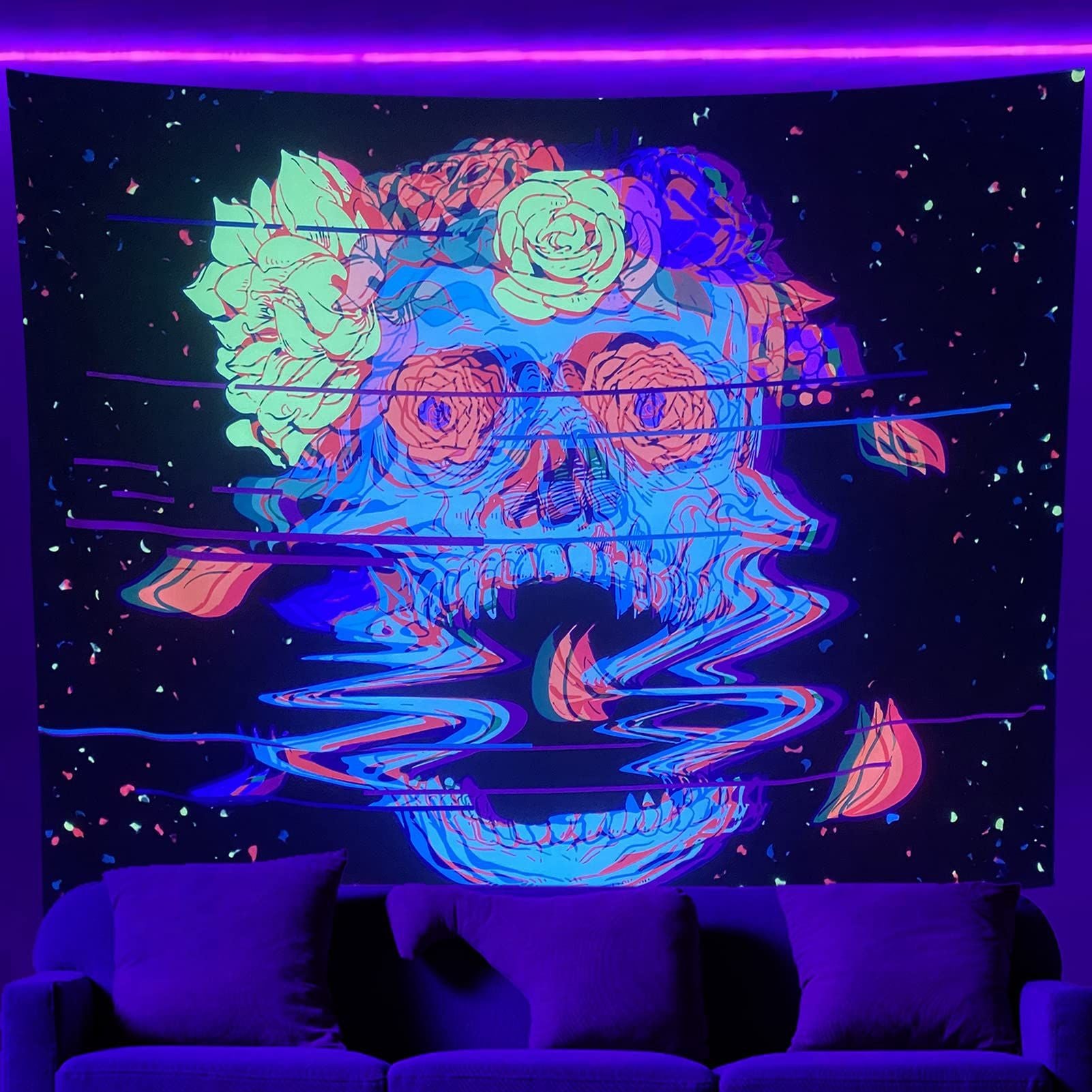 Luminous Tree of Life Psychedelic Mushroom Schwarzlichtposter
