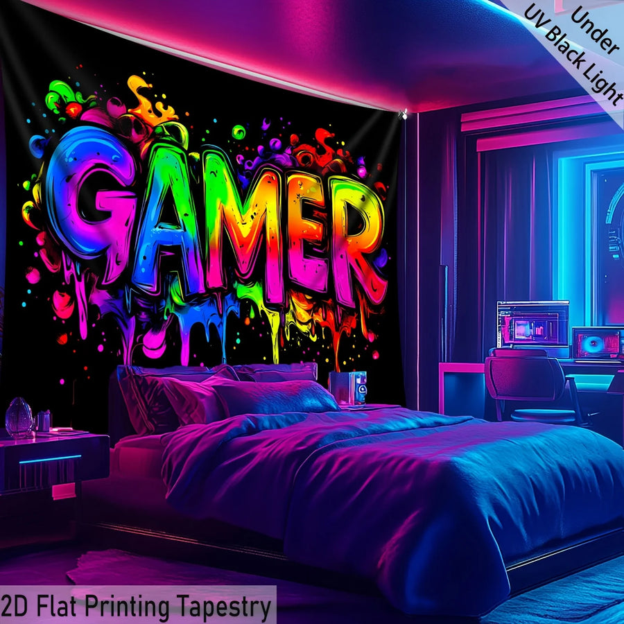 Vibrant Gaming Pop UV Wandteppich