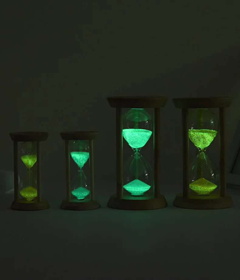 Cosmic Bamboo Glow – Fluorescent Hourglass Timer