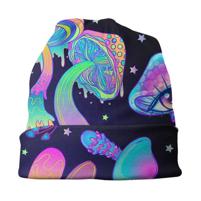 Psychedelic Skull Beanie – Trippy Wintermütze NiZED rave techno