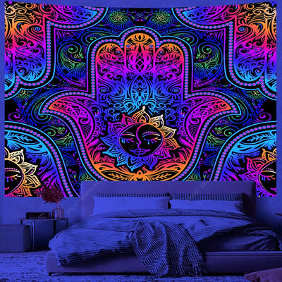 Cosmic Eye UV Schwarzlicht-Wandteppich
