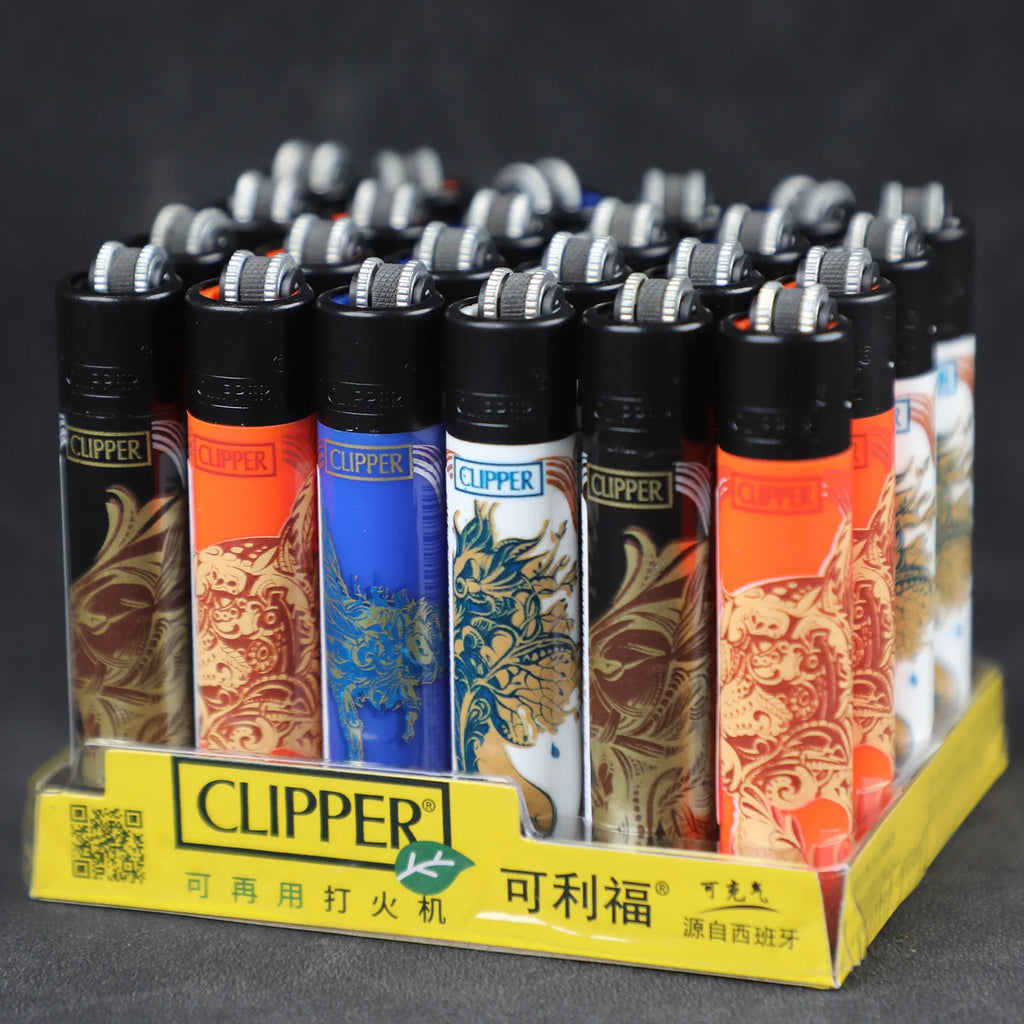 Clipper lighter – Refillable with grinding wheel &amp; design motif