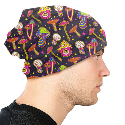 Psychedelic Skull Beanie – Trippy Wintermütze NiZED rave techno