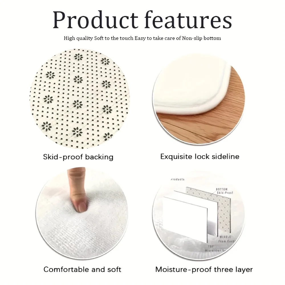 Trendy Black and White Abstract Rug – Living Room &amp; Floor Mat