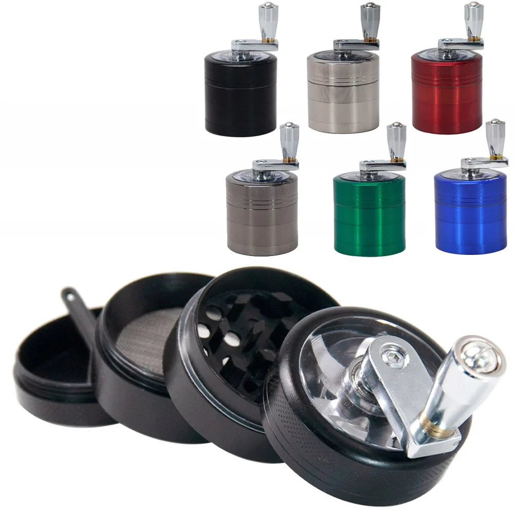 4-lagiger Tabak- & Kräutergrinder – 40 mm Handkurbel