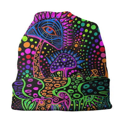 Psychedelic Skull Beanie – Trippy Wintermütze NiZED rave techno