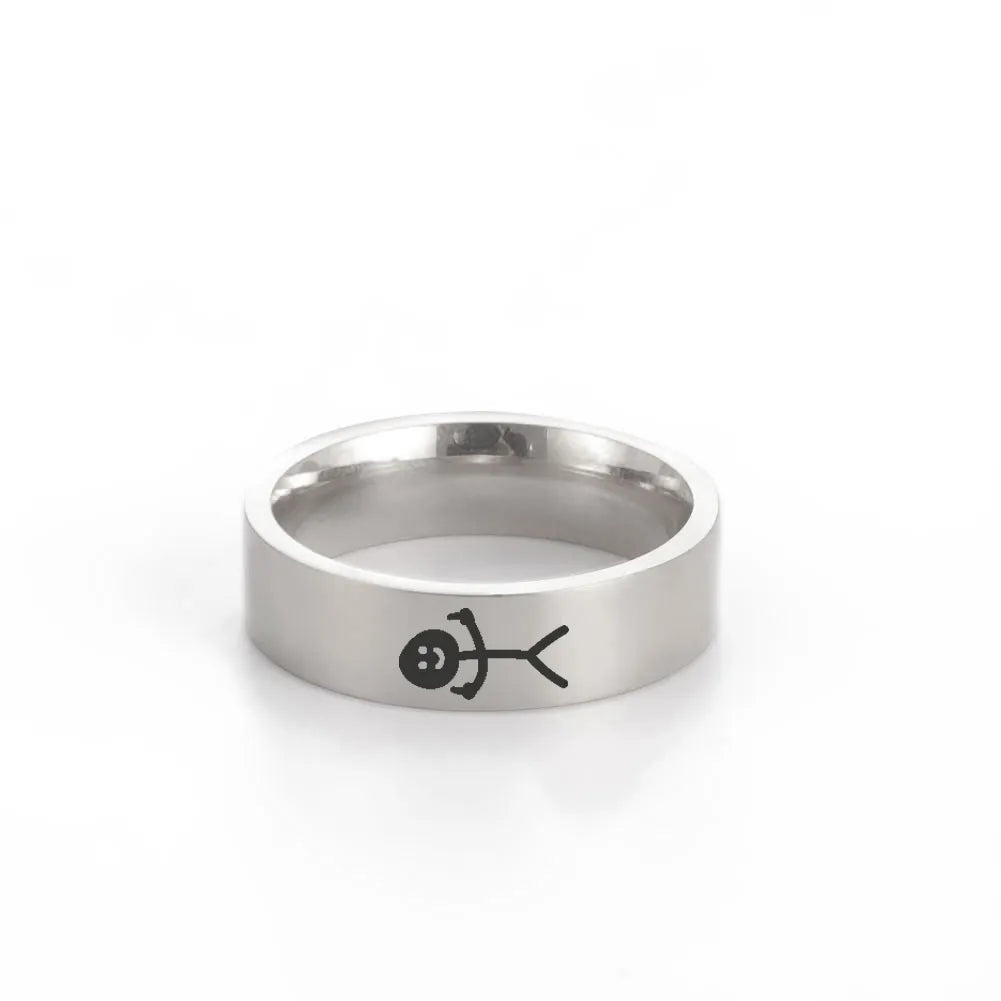Funny Stickman-Mittelfinger Ring - Hip-Hop Partyaccessoire