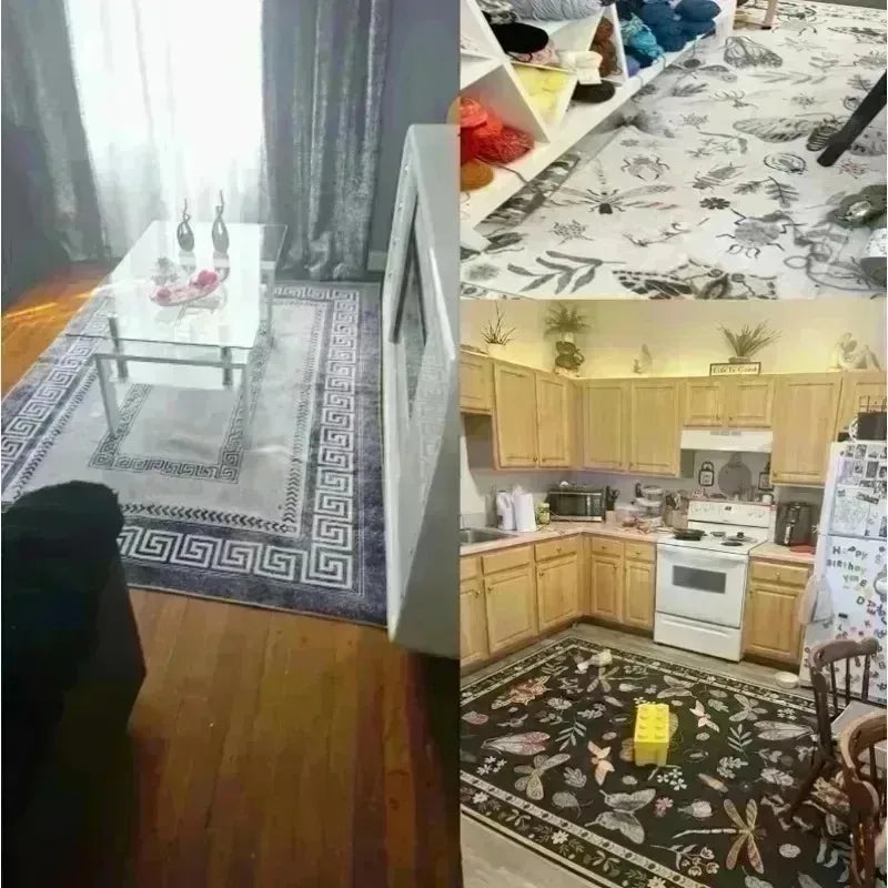 Black geometric abstract rug – living room &amp; bedroom