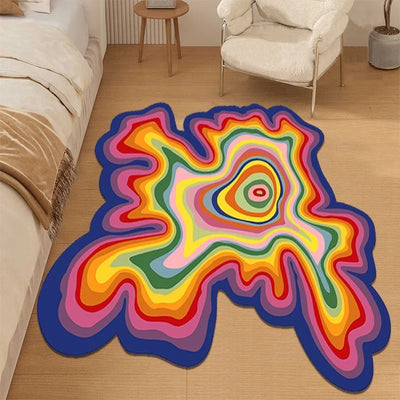 Regenbogen Teppich von NiZED als trippy Poster und psychedelische Wanddeko