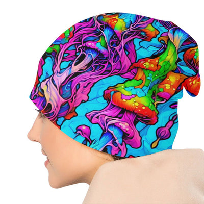 Psychedelic Skull Beanie – Trippy Wintermütze NiZED rave techno