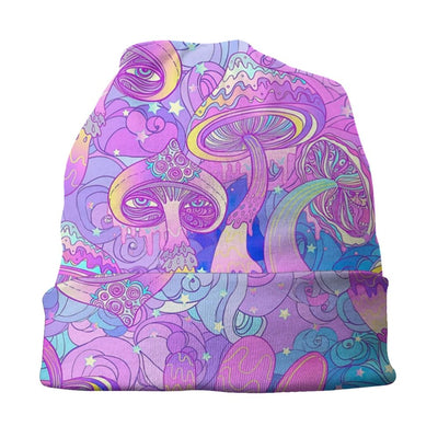 Psychedelic Skull Beanie – Trippy Wintermütze NiZED rave techno