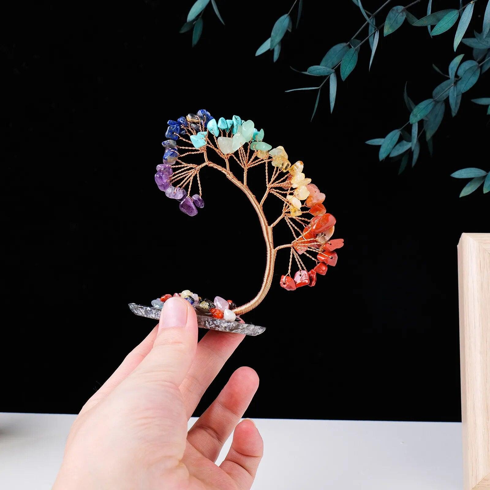 Natürlicher Kristall Glücklicher Baum - Dekoration für Zuhause