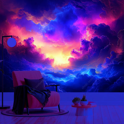 Galaxy Nebula UV Schwarzlicht-Wandteppich