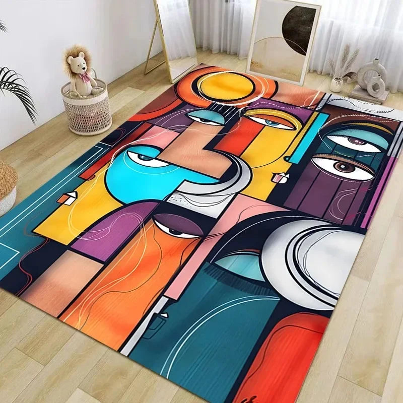 Picasso-style abstract rug