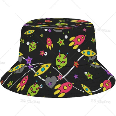 Space UFO Alien Bucket Hat – Unisex NiZED rave techno