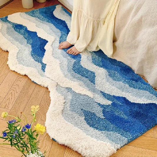 Blauer Wellen-Teppich – Meeres-Vibes für dein Zuhause