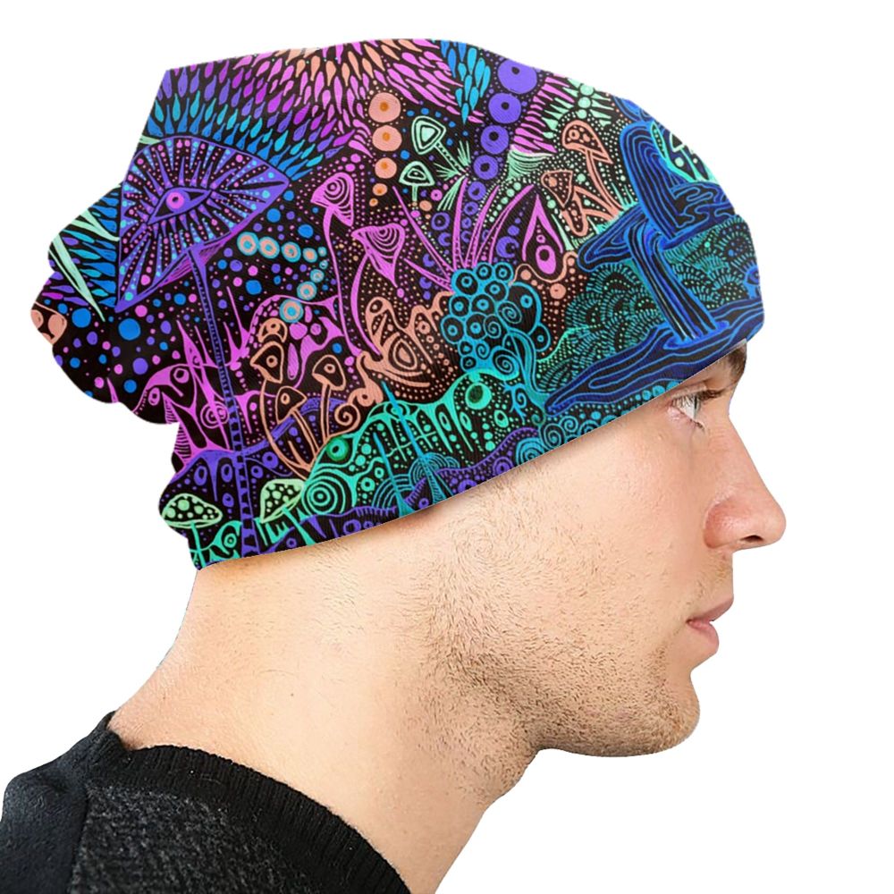 Psychedelic Skull Beanie – Trippy Wintermütze