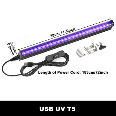 UV T5 BLACKLIGHT BAR 395–405 NM – USB-SCHWARZLICHT