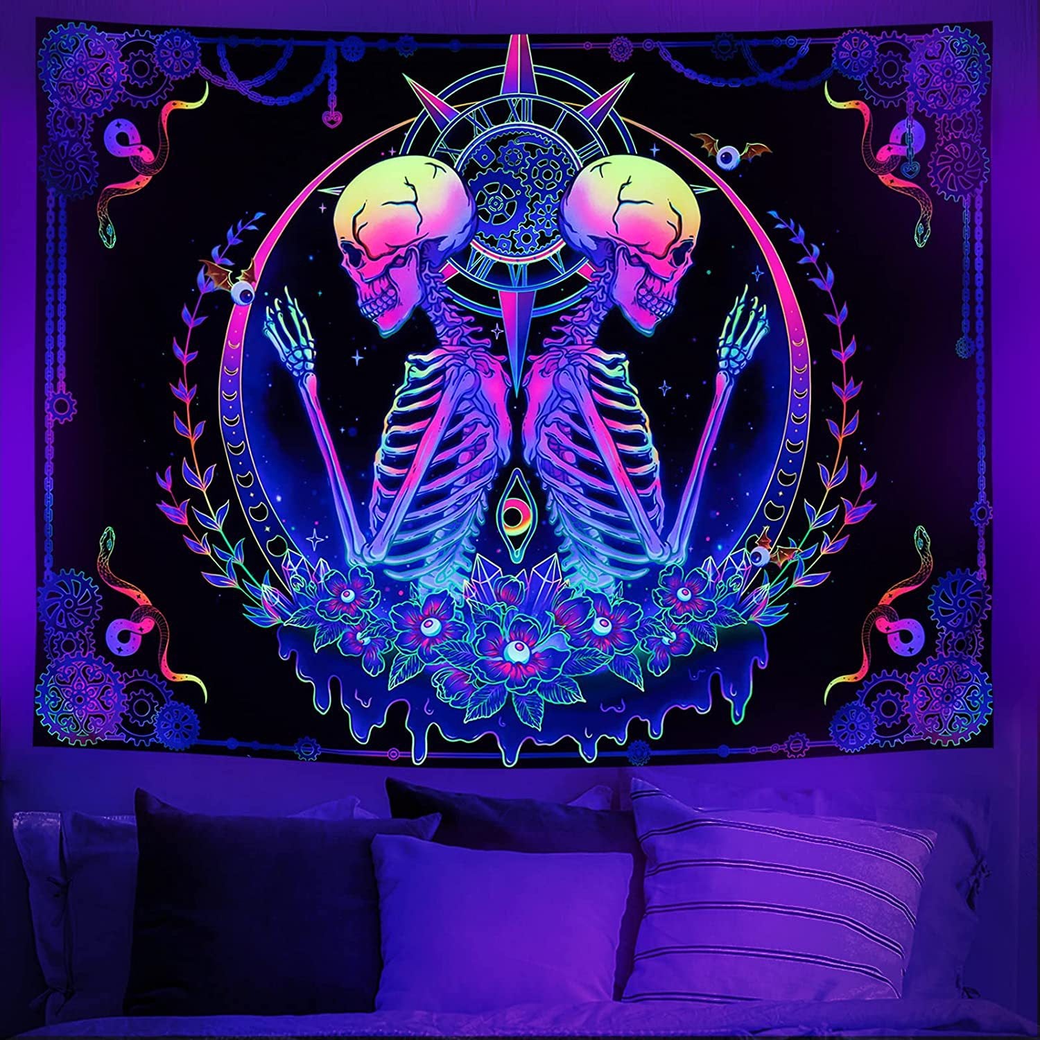 Geheimnisse des Sternenuniversums psychedelische Schwarzlichtposter