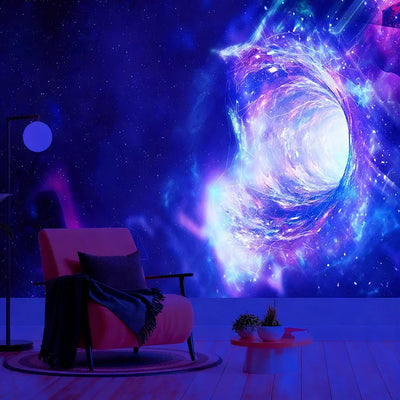 Cosmic Galaxy UV Schwarzlicht-Wandteppich