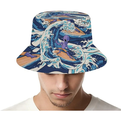 Space UFO Alien Bucket Hat – Unisex NiZED rave techno