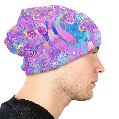 Psychedelic Skull Beanie – Trippy Wintermütze NiZED rave techno