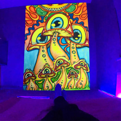 Trippy Mushroom Schwarzlichtposter - Produktbild 2 - NiZED
