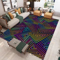 Black geometric abstract rug – living room &amp; bedroom
