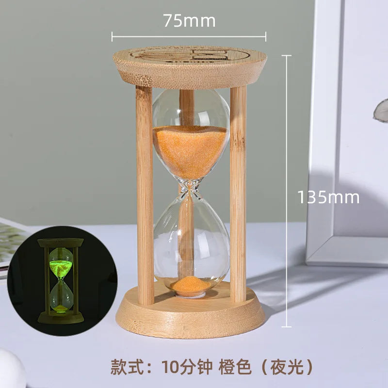 Cosmic Bamboo Glow – Fluorescent Hourglass Timer