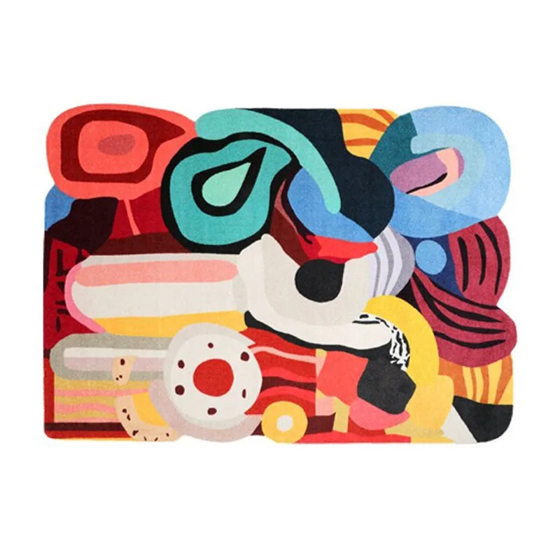 Bunter Abstrakter Kunst-Teppich – Samtweich & Modern