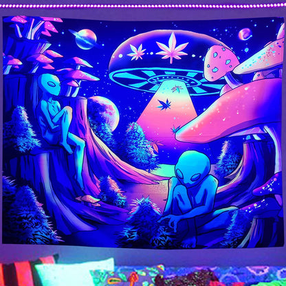 Luminous Tree of Life Psychedelic Mushroom Schwarzlichtposter