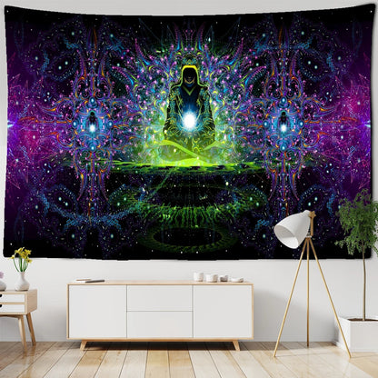 Meditating Fluorescent Blacklight Poster - Mystical