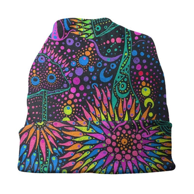 Psychedelic Skull Beanie – Trippy Wintermütze NiZED rave techno