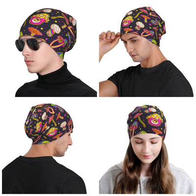 Psychedelic Skull Beanie – Trippy Wintermütze NiZED rave techno