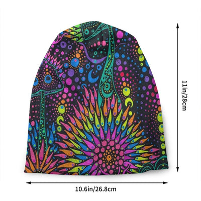 Psychedelic Skull Beanie – Trippy Wintermütze NiZED rave techno