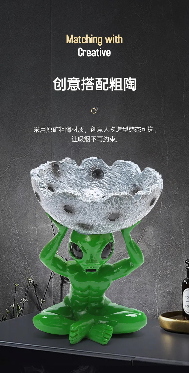 Alien-Aschenbecher – Retro Resin Deko