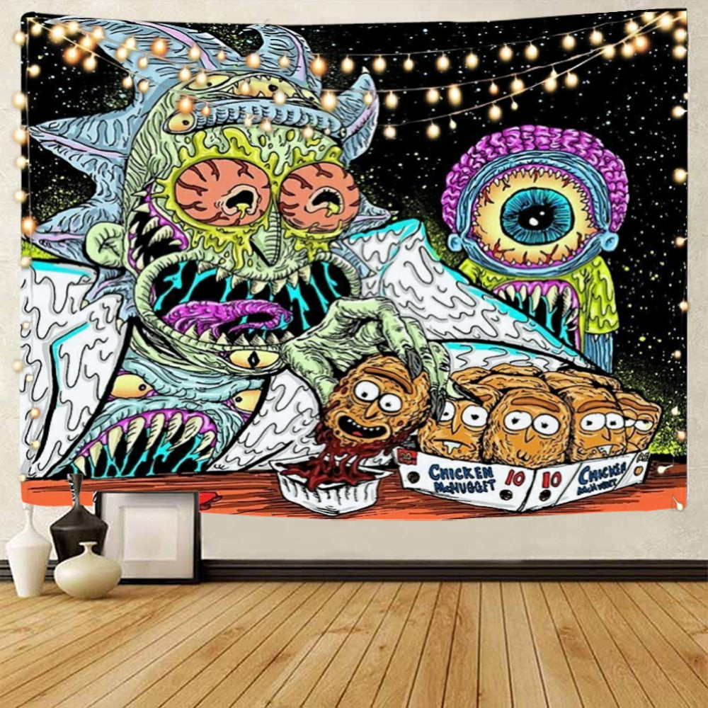 Exotische Bunte Datura Bohemian Hippie Schwarzlichtposter