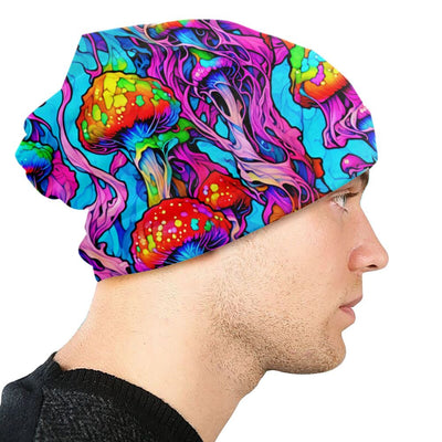 Psychedelic Skull Beanie – Trippy Wintermütze NiZED rave techno