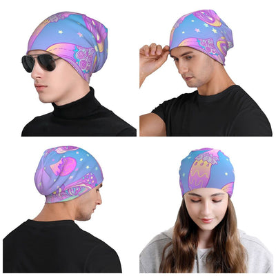 Psychedelic Skull Beanie – Trippy Wintermütze NiZED rave techno