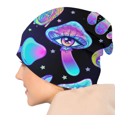 Psychedelic Skull Beanie – Trippy Wintermütze NiZED rave techno