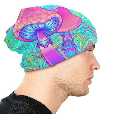 Psychedelic Skull Beanie – Trippy Wintermütze NiZED rave techno