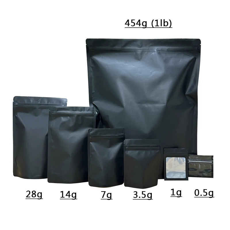 20–100 pieces Black Odorless Zipper Bags with Viewing Window