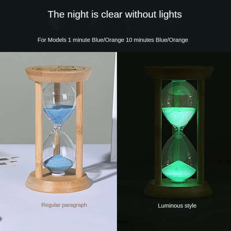 Cosmic Bamboo Glow – Fluorescent Hourglass Timer