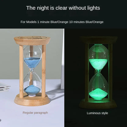 Cosmic Bamboo Glow – Fluorescent Hourglass Timer