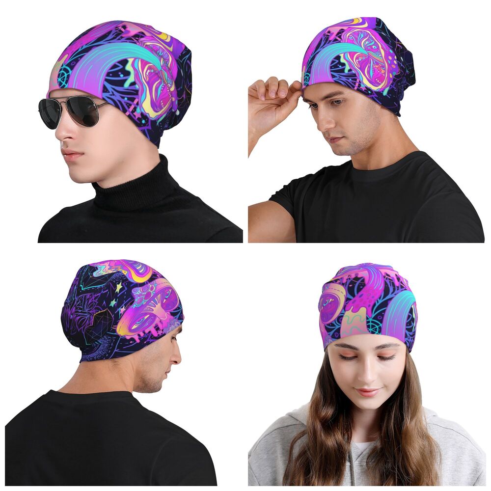 Psychedelic Skull Beanie – Trippy Wintermütze