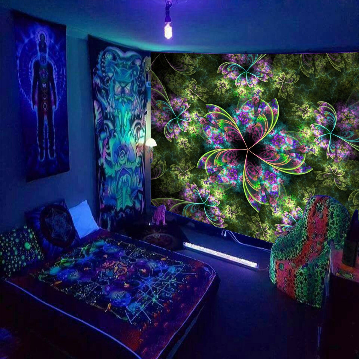 The Sun Fluorescence Schwarzlichtposter