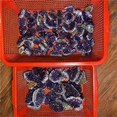 Purple D Amethyst kristall druzy geode - Produktbild 6 - NiZED