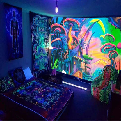 Wall hanging black light poster